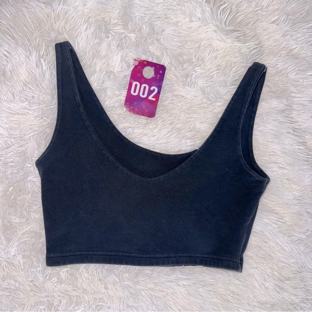 #2 💗Brandy Melville Dark blue faded Fitted Sleeveless Crop Top
